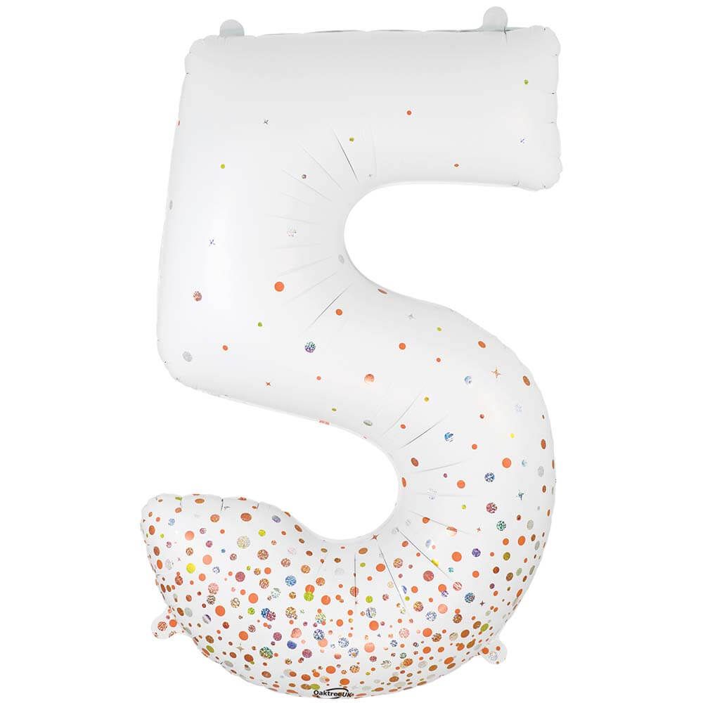 Foil Balloon Number 5 White