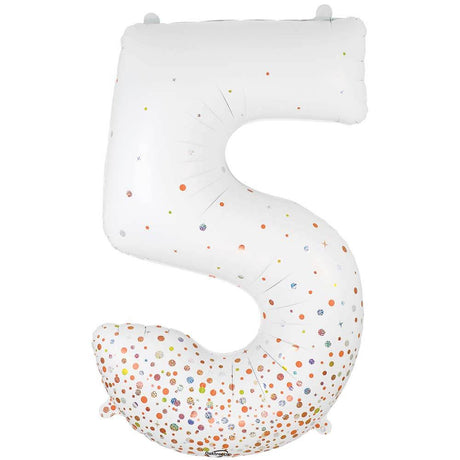Foil Balloon Number 5 White