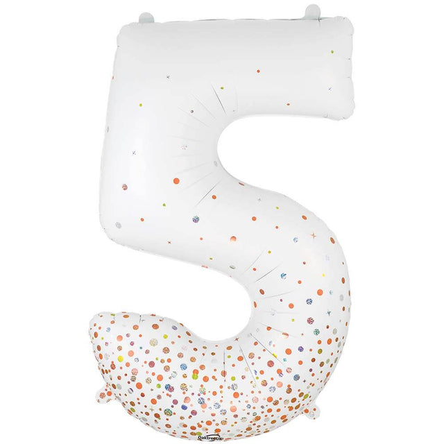 Foil Balloon Number 5 White