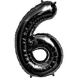 Foil Number 6 Black Balloon 34 Inch