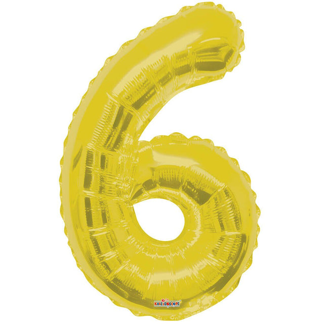 Gold Foil Number 6 Balloon