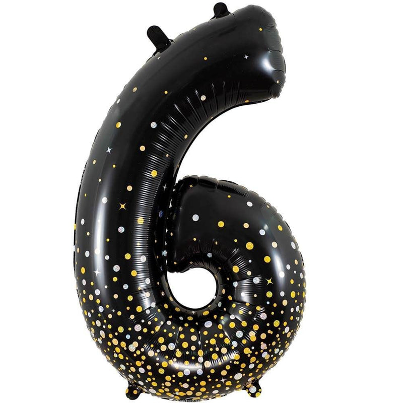 Foil Balloon Number 6 Black