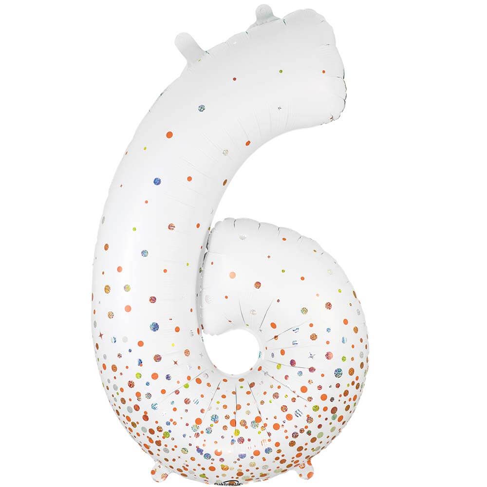 Foil Balloon Number 6 White