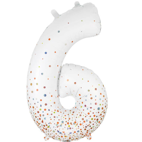 Foil Balloon Number 6 White