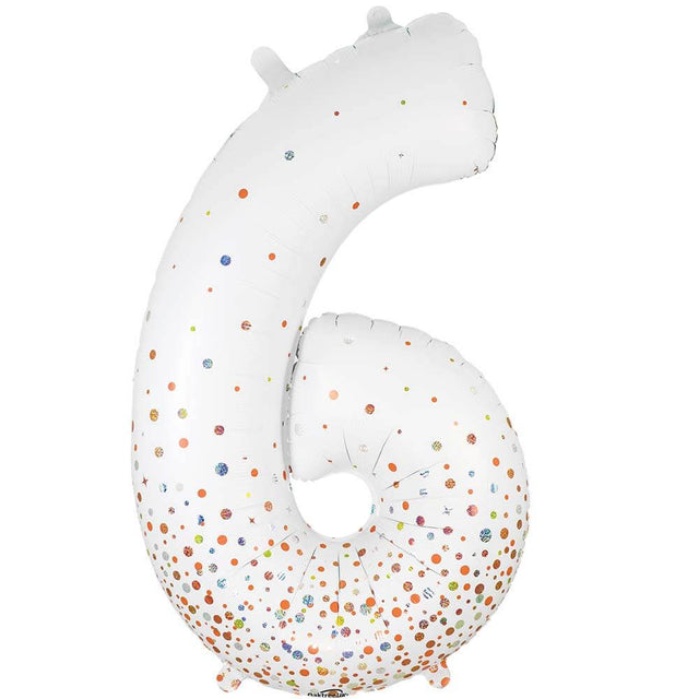 Foil Balloon Number 6 White
