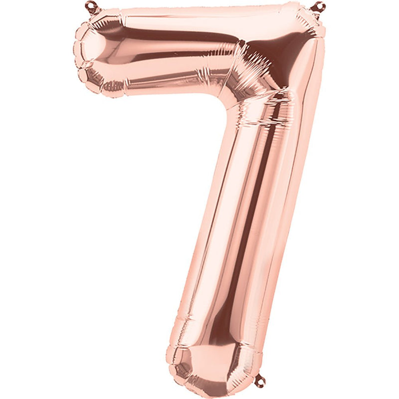Number 7 Foil Balloon Rose Gold