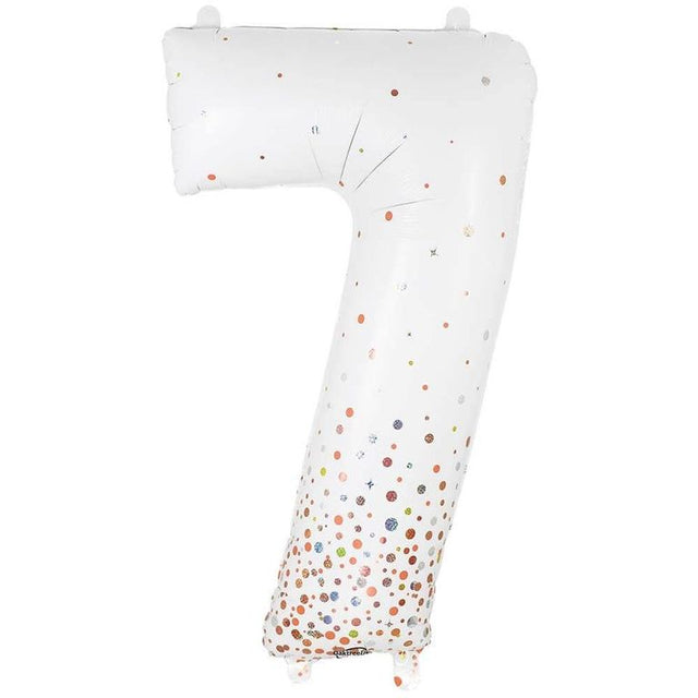 Foil Balloon Number 7 White