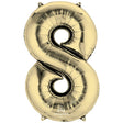 Foil Balloon Number 8 White Gold