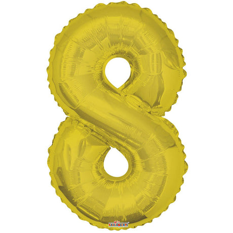 Foil Balloon Number 8 Gold