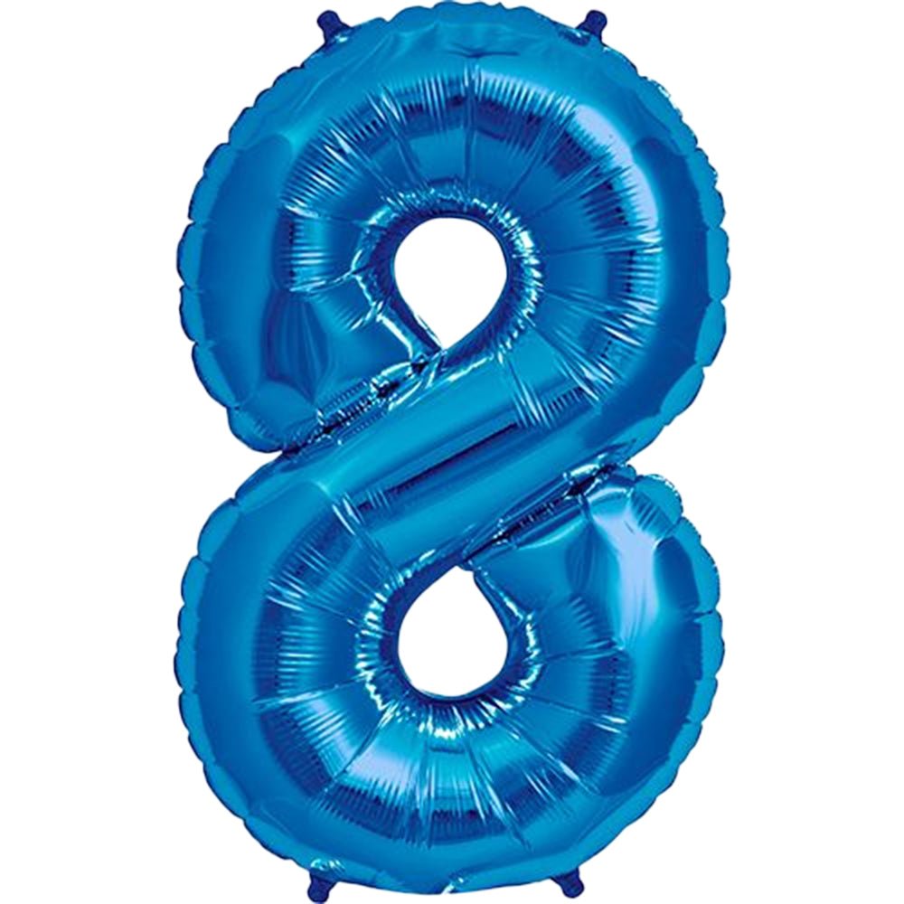 Foil Balloon Number 8 Royal Blue