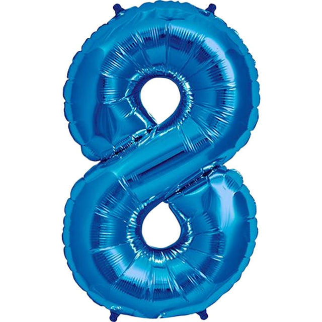 Foil Balloon Number 8 Royal Blue