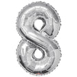 Number 8 Silver Foil Balloon