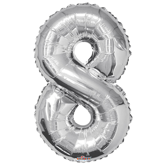 Number 8 Silver Foil Balloon