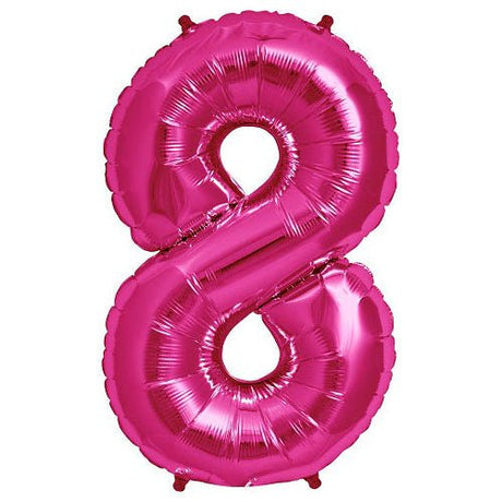 Foil Balloon Number 8 Magenta