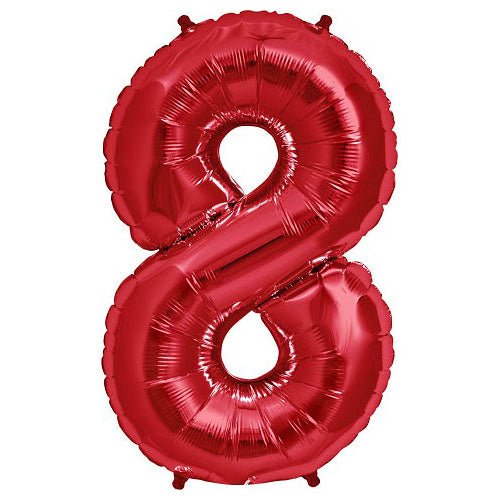 Foil Balloon Number 8 Red