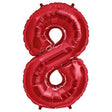 Foil Balloon Number 8 Red