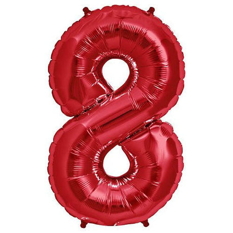 Foil Balloon Number 8 Red