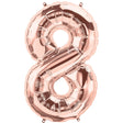 Foil Balloon Number 8 Rose Gold