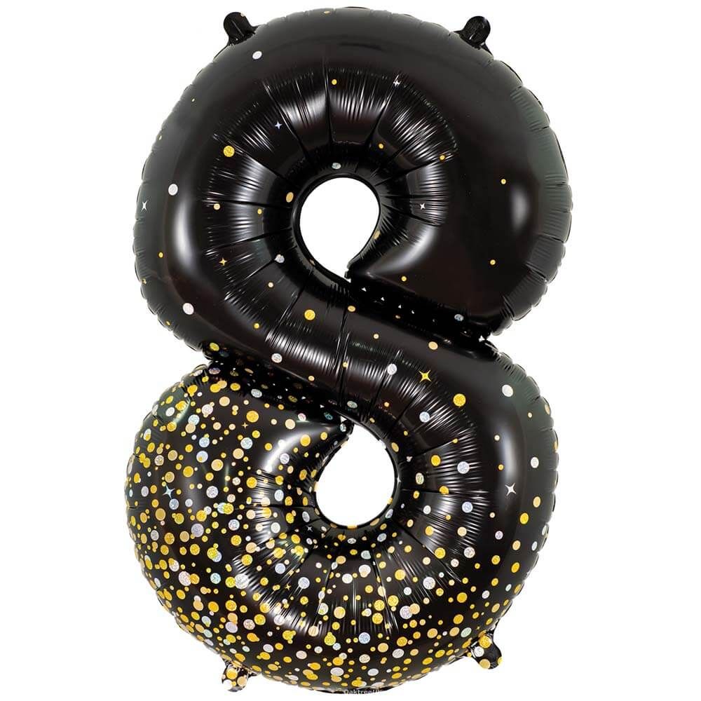 Foil Balloon Number 8 Black