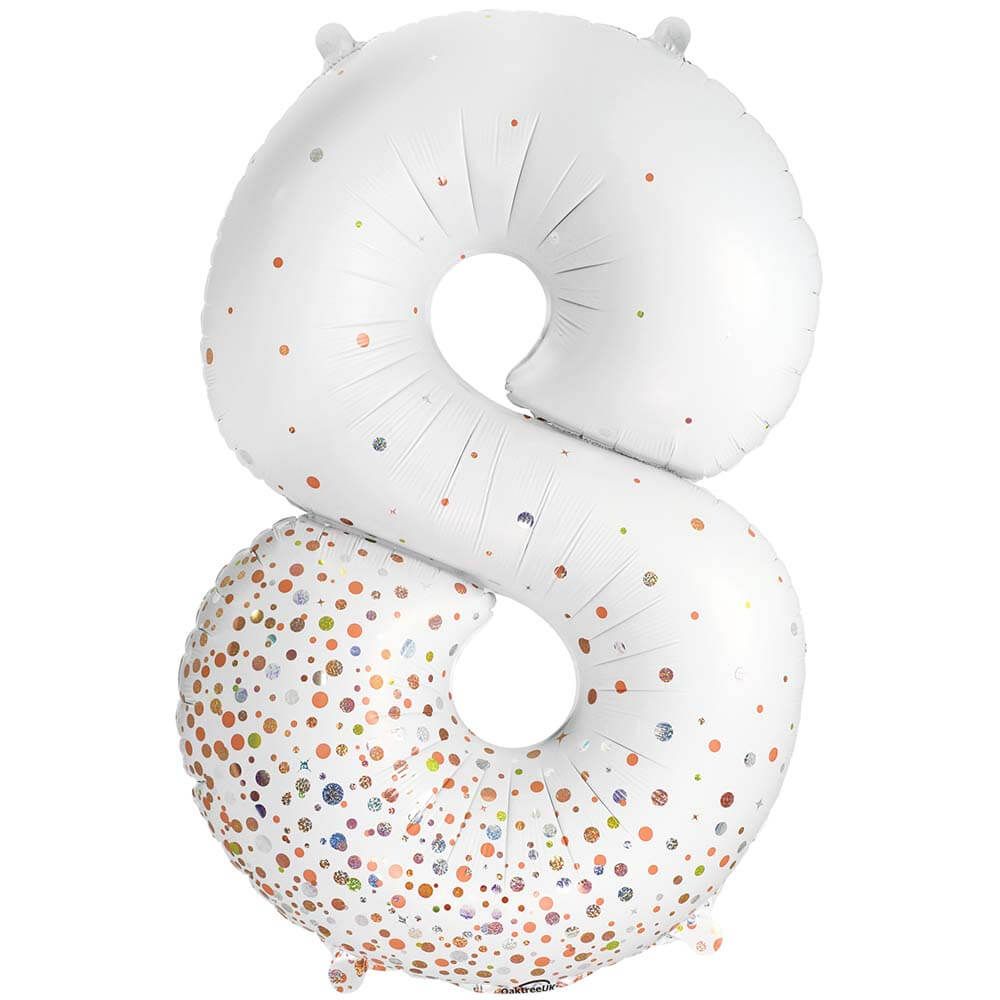 Foil Balloon Number 8 White
