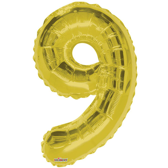 Foil Balloon Number 9 Gold