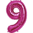Foil Balloon Number 9 Pink 34 Inch