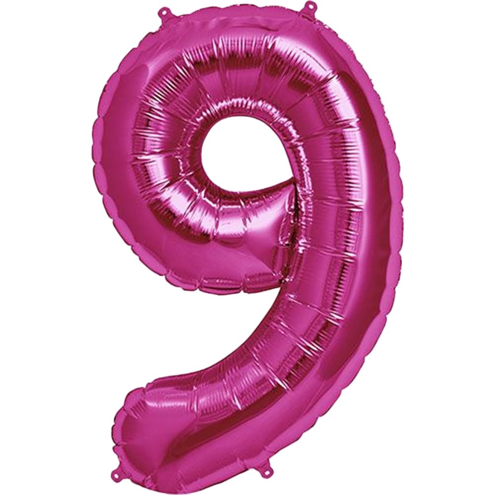 Foil Balloon Number 9 Pink 34 Inch