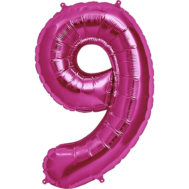 Foil Balloon Number 9 Pink 34 Inch