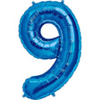 Foil Balloon Number 9 Royal Blue