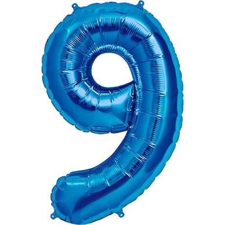 Foil Balloon Number 9 Royal Blue