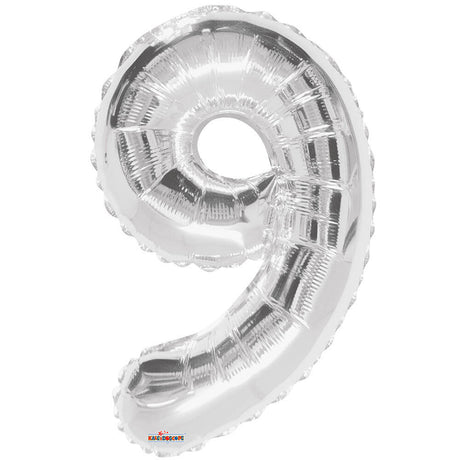 Foil Balloon Number 9 Silver