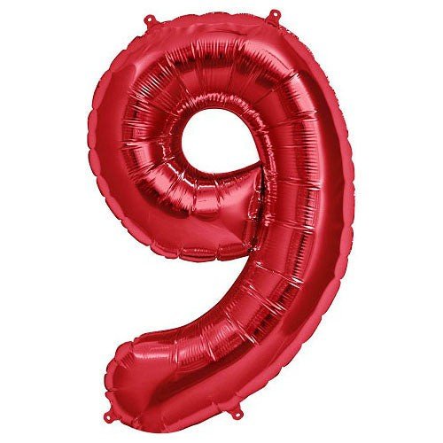 Foil Balloon Number 9 Red
