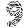 Foil Balloon Number 9 Zebra 34 Inch