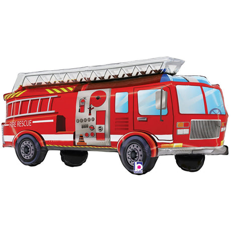 Red Firetruck Foil Balloon