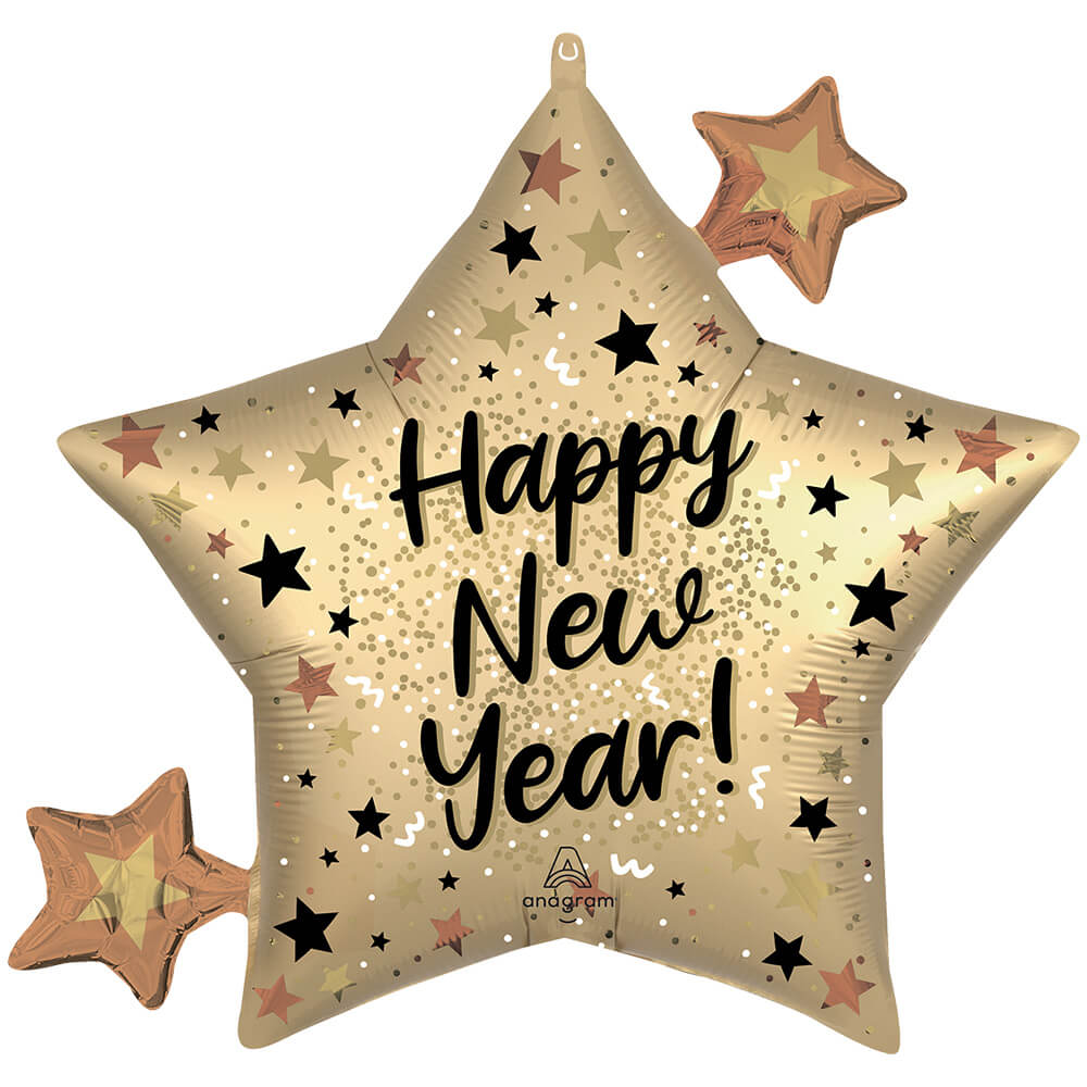 Foil Balloon 34 Inch Satin New Years Star