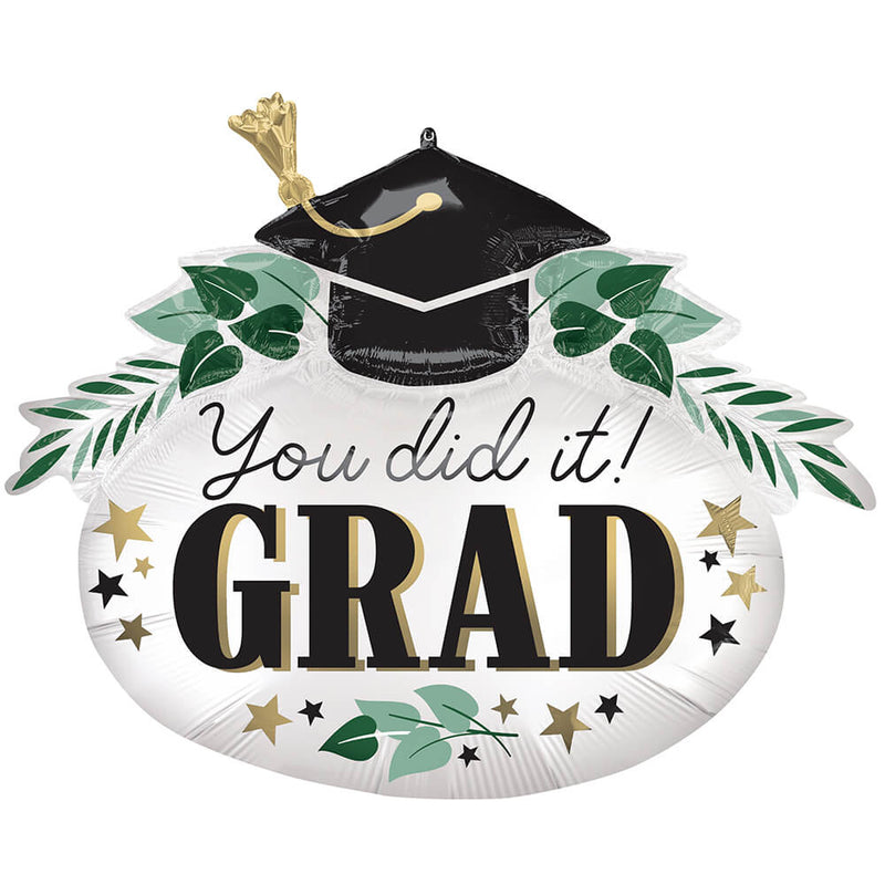 Graduation Foil Balloon 34 Inch Satin You Did It Ivy Grad