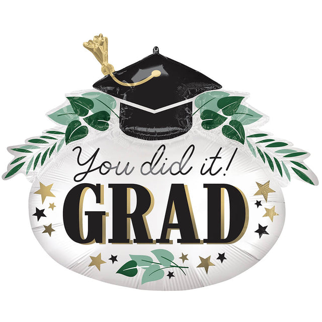 Graduation Foil Balloon 34 Inch Satin You Did It Ivy Grad