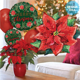 Foil Balloon Watercolor Poinsettia 34 Inch