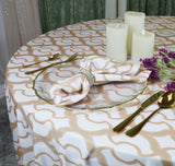 Round Scuba Tablecloth 132" Champagne
