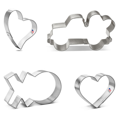 Hearts Truck XO Cookie Cutters 4 Pc Set HS0471