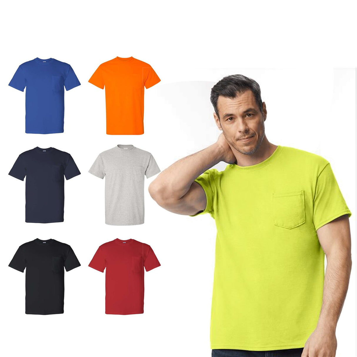 Gildan® DryBlend Pocket Crewneck Short Sleeve T-Shirt