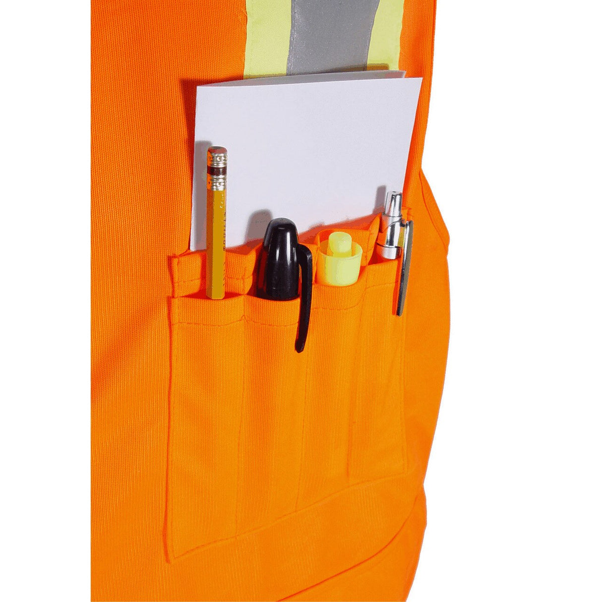 Multi Pocket High Visibility Reflective Safety Vest with Zipper Front 100% Polyester