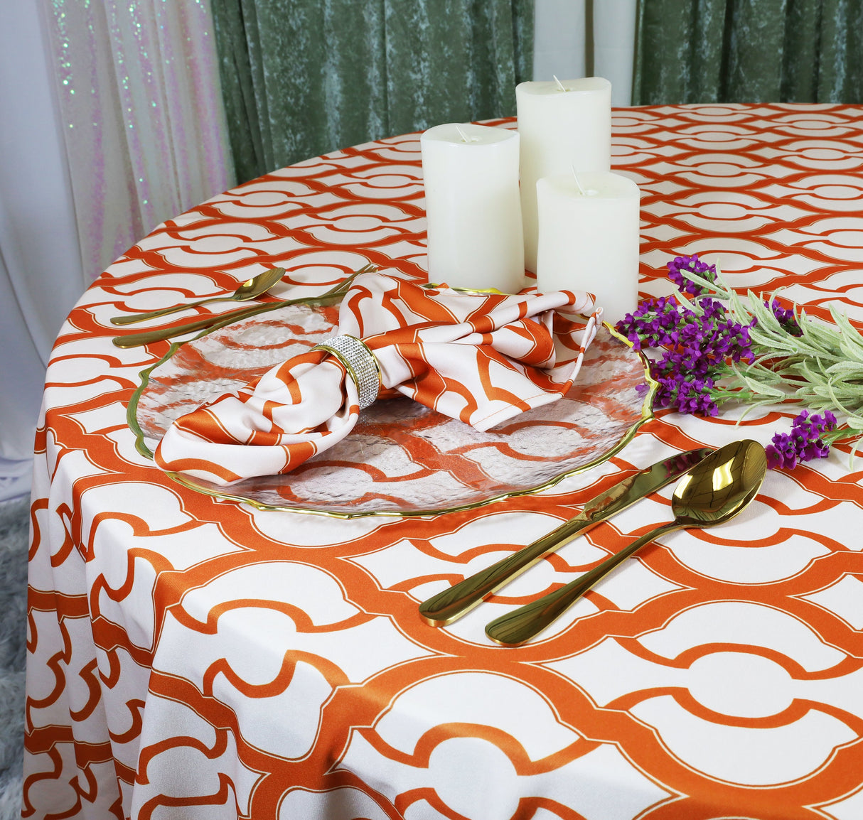 Round Scuba Tablecloth 120" Orange