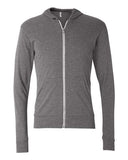 Image 1: Unisex Triblend Lightweight Full-Zip Hoodie TeeImage 2: Soft triblend zip hoodie designImage 3: Lightweight full zip casual topImage 4: Blank hoodie for custom printingImage 5: Comfortable unisex layering apparelImage 6: Premium triblend hoodie style