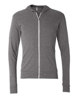 Triblend Lightweight Full-Zip Hooded Long Sleeve Tee