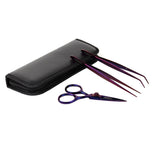 O'Creme Purple Stainless Steel Tweezers & Scissors, Set of 3