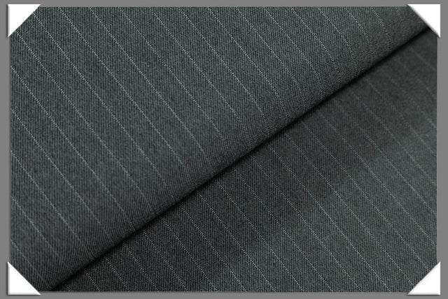 Blue/Grey Vegan Polyester Fabric - 1/4" Stripe, Blue/Grey, 60" Width (1 Yard)