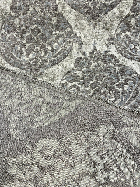Swavelle Burano Chenille Fabric - Mushroom Taupe, 58" Width, 14" Horizontal Repeat, 14" Vertical Repeat (1 Yard)
