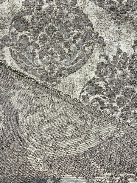 Swavelle Burano Chenille Fabric - Mushroom Taupe, 58" Width, 14" Horizontal Repeat, 14" Vertical Repeat (1 Yard)