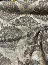 Swavelle Burano Chenille Fabric - Mushroom Taupe, 58" Width, 14" Horizontal Repeat, 14" Vertical Repeat (1 Yard)